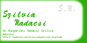 szilvia madacsi business card